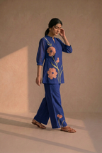 Navy Bloom Cotton Co-ord Set
