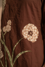 Chocolate Brown Bloom Cotton Co-Ord Set