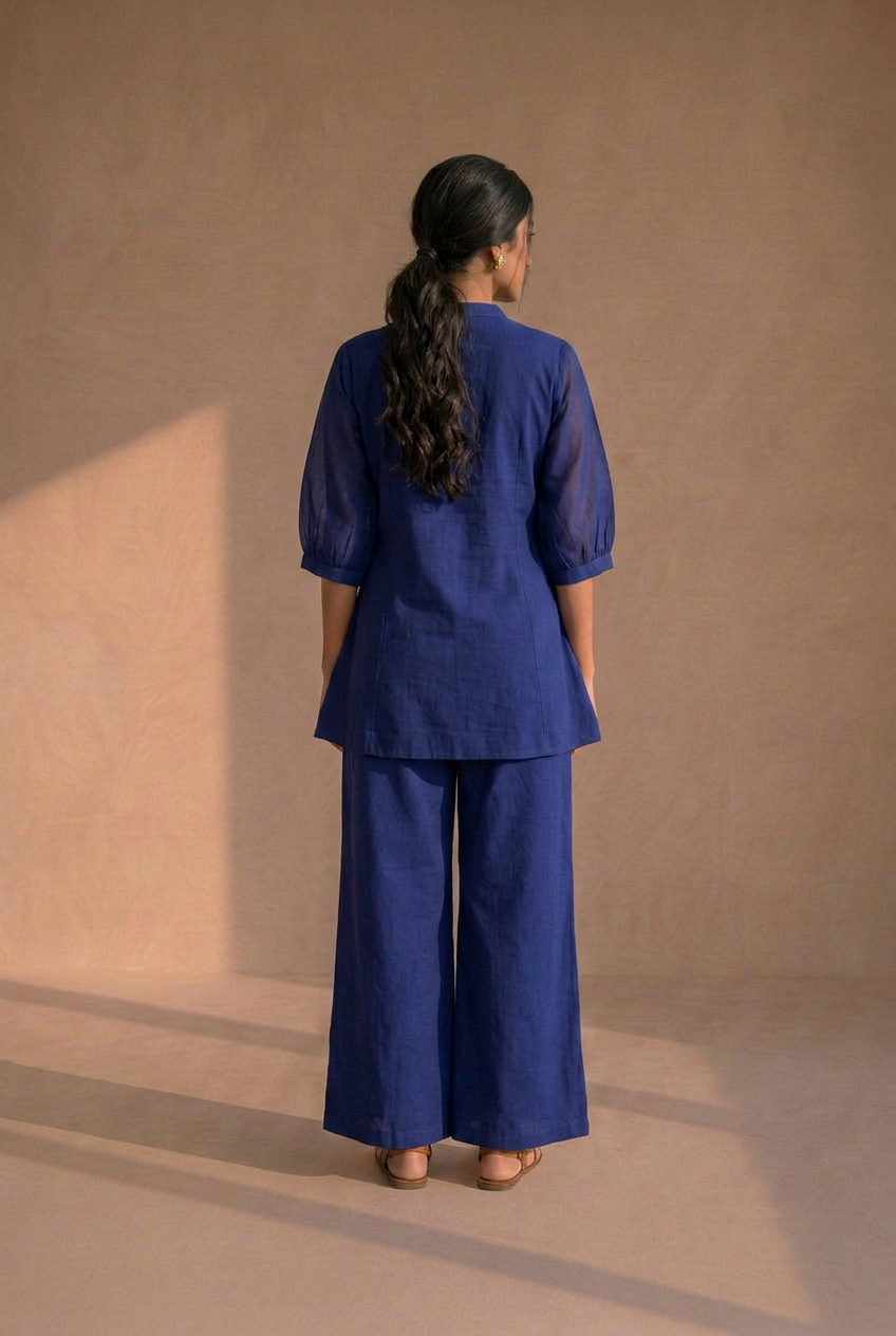 Navy Bloom Cotton Co-ord Set