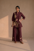 Burgundy Bloom Cotton Co-Ord Set