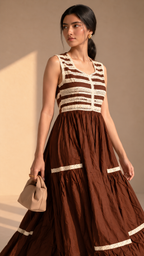 Chocolate Charm Tiered Maxi Dress